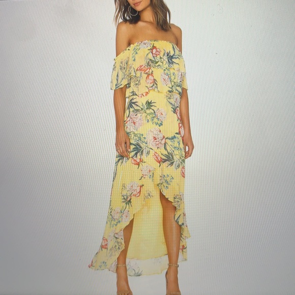BB Dakota floral hi-low off the shoulder dress - Picture 1 of 4